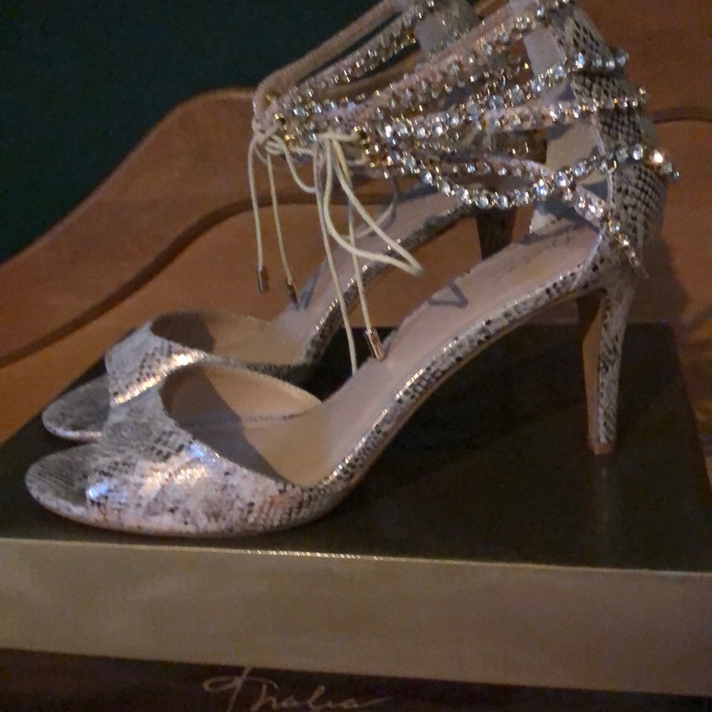 Thalia Champagne Snake Shoe